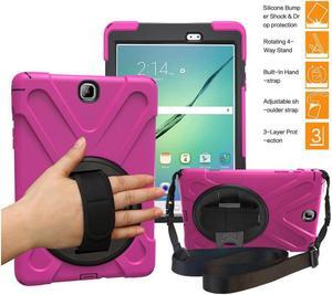 Galaxy Tab A 9.7 Case Full-Body Shock Proof Hybrid Heavy Duty Armor Protective Case for Samsung Galaxy Tab A 9.7 2015, SM-T550 with Kickstand and Screen Protector