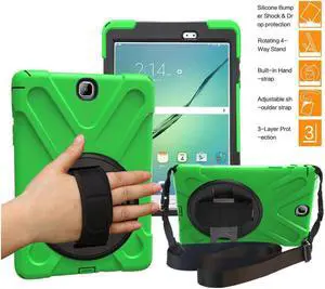 Galaxy Tab A 9.7 Case Full-Body Shock Proof Hybrid Heavy Duty Armor Protective Case for Samsung Galaxy Tab A 9.7 2015, SM-T550 with Kickstand and Screen Protector