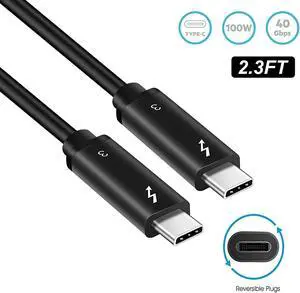 [Certified] NEWCARE Thunderbolt 3.0 Cable (USB-C to USB-C) Supports 100W Charging / 40Gbps Data Transfer, Compatible with USB 3.1 Gen 1 and 2, MacBook, Dell, Alienware 17,Chromebook and More (2.3ft)