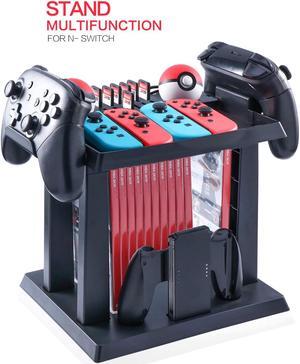 Storage Stand for Nintendo Switch Storage Stand Controller Holder for Nintendo Switch Accessories and 2 Poke Ball Plus Controllers
