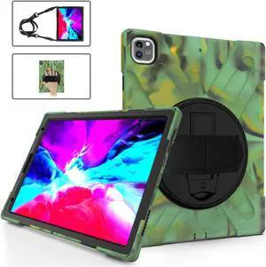 iPad Pro 12.9 Case 2020 & 2018 Rugged Heavy Duty Shockproof 360 Degree Rotatable Kickstand Protective Cover Case for iPad Pro 12.9 inch 4th Gen 2020 / 3rd Gen 2018