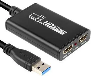 HDMI Game Video Capture Devices Full HD USB 3.0 to HDMI Live Game Video Capture Card 1080P Recording Box HDMI in HDMI Out Adapter Video & Audio Grabber for Xbox PS4