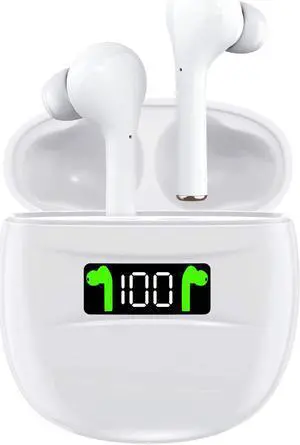 Wireless Earbuds Bluetooth 5.0 IPX7 Waterproof Headphones with Digital Intelligence LED Display Charging Case HD Stereo Built-in Mic in-Ear Sports Earphones 80 Hrs Playtime for Running Gym Office