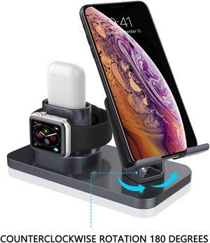 3 in 1 Charging Stand Compatible with iWatch Series 5 4 3 1 / AirPods and iPhone 11/11 Pro/11 Pro Max/X/XS/XS Max/XR/8/8Plus/7/7 Plus/6S /6S Plus