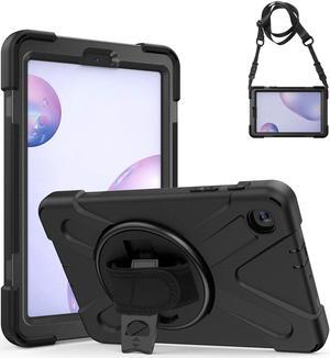 Shockproof Case for Galaxy Tab A 8.4 Inch 2020 Model SM-T307 (Verizon/T-Mobile/Sprint/AT&T) Heavy Duty Protective Stand Cover with 360 Degree Rotating Hand and Shoulder Strap