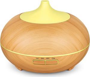 300ml Aromatherapy Essential Oil Diffuser Color Charging Wood Grain Aroma Diffusers Cool Mist Humidmifier with Timer Adjustable Mist Night Light Waterless Auto Shut-off