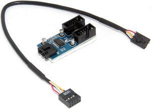9pin USB Header Male 1 to 2/4 Female Extension Cable Card Desktop 9-Pin USB HUB USB 2.0 9 pin Connector Adapter Port Multilier