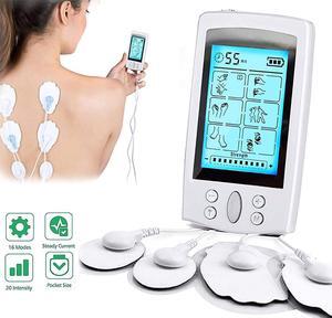 Tens Unit Machine Pulse Massager 16 Massage Modes Rechargeable Muscle Stimulator Device with 8 Electrode Pads for Pain Relief, Body Building Neck Back Pain Relief