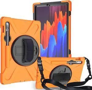 Galaxy Tab S8 2022 / Tab S7 2020 11 Inch Case Model SM-X700/SM-706/SM-T870/SM-T875/SM-T878 with S Pen Holder, Rugged Heavy Duty Shockproof Rotating Kickstand Protective Cover for Galaxy Tab S8 S7 11"