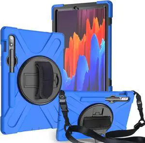 Galaxy Tab S8 2022 / Tab S7 2020 11 Inch Case Model SM-X700/SM-706/SM-T870/SM-T875/SM-T878 with S Pen Holder, Rugged Heavy Duty Shockproof Rotating Kickstand Protective Cover for Galaxy Tab S8 S7 11"