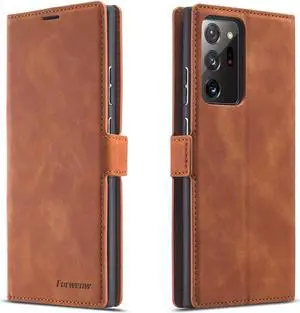 Samsung Galaxy Note 20 Ultra 5G Case, Premium PU Leather Cover TPU Bumper with Card Holder Kickstand Hidden Magnetic Shockproof Flip Wallet Case for Samsung Galaxy Note 20 Ultra 5G