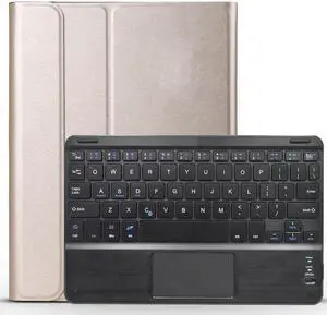 Wireless Bluetooth Keyboard Case for Samsung Galaxy A7 10.4 Inch 2020 Model SM-T500 SM-505 SM-T507 PU Leather Protective Cover with Touchpad