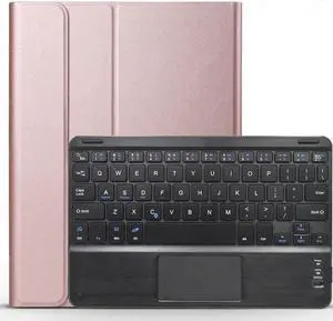 Wireless Bluetooth Keyboard Case for Samsung Galaxy A7 10.4 Inch 2020 Model SM-T500 SM-505 SM-T507 PU Leather Protective Cover with Touchpad