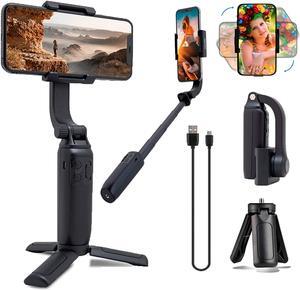 Gimbal Stabilizer for Smartphone Vimble One Anti-Shake Foldable Gimbal Handheld Selfie Stick Tripod for iPhone Android with 18cm Extensional Stick, Vlog YouTube Live Video TikTok