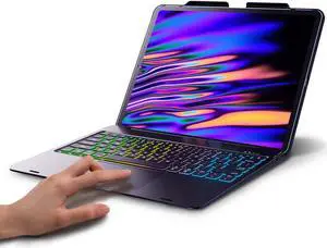 Keyboard Case for iPad Pro 12.9 inch 2020 2018 – Touchpad Keyboard Compatible with iPad Pro 12.9 – Backlight Wireless Tablet Keyboard - Pencil Holder Include