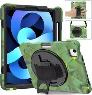 Case for iPad Air 5 10.9 2022 / iPad Air 4 10.9 2020 / iPad Pro 11 Inch 2021 2020 2018 Shockproof Kids Cover with Pencil Holder, Kickstand, Shoulder Strap