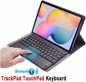 Keyboard Case for Samsung Galaxy Tab S8 Plus 2022 / S7 FE 2021 / S7 Plus 2020 12.4 inch Removable Wireless Keyboard Trackpad with Leather Cover