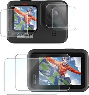 Screen Protector for GoPro Hero 9 Black Tempered Glass Screen Protector + Tempered Glass Lens Protector + Tempered Glass Small Display Film for Go Pro Hero9 Action Camera