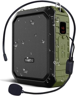 Voice Amplifier Microphone Headset 18W Portable Mini Wired PA System Waterproof Personal Speaker and Mic as Voice Amp / Recorder / Bluetooth Speaker / Powerbank for Teacher Classroom ect