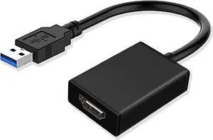 USB to HDMI Adapter USB3.0 / 2.0 to HDMI 1080P Video Audio Graphics Converter, Multi-Display Video Converter for Desktop Laptop PC Windows 7/8/10/XP