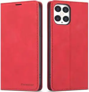 Case for iPhone 12 Pro Max Premium PU Leather Cover TPU Bumper with Card Holder Kickstand Hidden Magnetic Adsorption Shockproof Flip Wallet Case for iPhone 12 Pro Max 6.7 inch