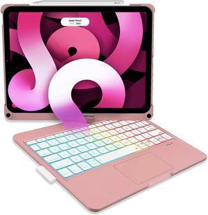 iPad Air 4 / Air 5 10.9 inch wireless Keyboard Cas, Built-in Touchpad, Pencil Holder, 7 Color Backlit, 360 Rotating Cover for iPad Air 5th 4th Generation 10.9 and iPad Pro 11 inch 2021 2020 2018