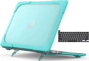 MacBook Pro 13 Inch Case 2020 M1 A2338/ A2289/ A2251, Heavy Duty Slim Hard Shell Dual Layer Protective Cover with Fold Kickstand & Keyboard Cover for MacBook Pro New 13-inch Retina with Touch ID