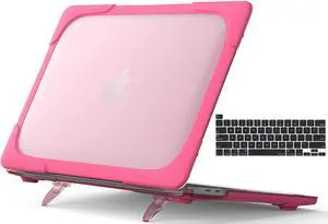 MacBook Pro 13 Inch Case 2020 M1 A2338/ A2289/ A2251, Heavy Duty Slim Hard Shell Dual Layer Protective Cover with Fold Kickstand & Keyboard Cover for MacBook Pro New 13-inch Retina with Touch ID