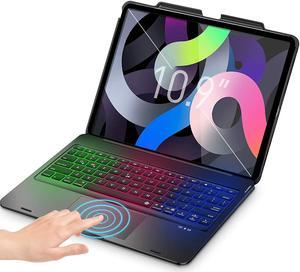 Touchpad Keyboard Case for iPad Pro 11 inch 2018 2020 2021 / iPad Air 4 10.9 inch 2020 / iPad Air 5 10.9 2022 - Wireless Bluetooth - with Pencil Holder - Rainbow Backlight