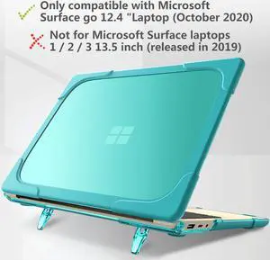 Microsoft Surface Laptop Go 12.4 inch Case Heavy Duty Hard Shell Protective Cover with Fold Kickstand for  Surface Laptop Go 12.4"
