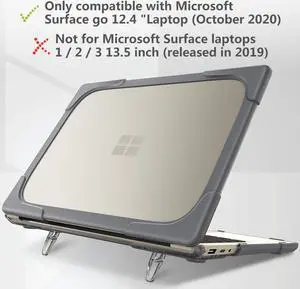 Microsoft Surface Laptop Go 12.4 inch Case Heavy Duty Hard Shell Protective Cover with Fold Kickstand for Surface Laptop Go 12.4" 2020 Model 1943