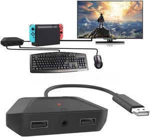 Keyboard and Mouse Adapter with 3.5mm Audio Jack Compatible with Nintendo Switch, Xbox One, PS4, PS3. Perfect for Games Like FPS, TPS, RPG and RTS