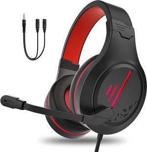PC Gaming Headphone with Microphone PS5 Gaming Headset with 7.1 Surround Sound Stereo for PS4 Switch,Omnidirectional Microphone Vibration LED Light,Compatible with Mac/Laptop