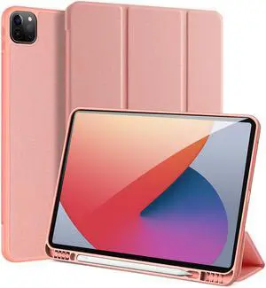 iPad Pro 12.9 inch Case 2021 with Pencil Holder, Slim Lightweight Trifold Standing Case (Pencil Charge+Auto Sleep/Wake+ Full Protective) Soft TPU Back Cover for iPad pro 12.9 2021