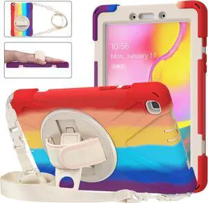 Samsung Galaxy Tab A 8.0 Case 2019, Heavy Duty Rugged Shockproof Cover with Hand Strap, Kickstand, Shoulder Strap for Galaxy Tab A 8.0 inch 2019 Model SM-T290 SM-T295 SM-T297