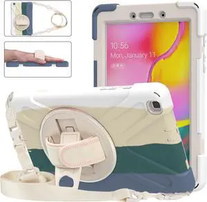 Samsung Galaxy Tab A 8.0 Case 2019, Heavy Duty Rugged Shockproof Cover with Hand Strap, Kickstand, Shoulder Strap for Galaxy Tab A 8.0 inch 2019 Model SM-T290 SM-T295 SM-T297