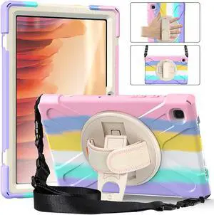 Case for Samsung Galaxy Tab A7 10.4 inch 2020, Heavy Duty Rugged Shockproof Drop Protection Cover with Stand, Handle Hand Strap & Shoulder Strap for Galaxy Tab A7 10.4 Inch Model SM-T500 / T505 / T507