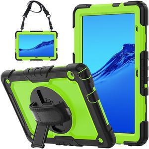 Case for Huawei MatePad T5 10.1 Inch 2018, Rugged Shockproof Cover with 360 Degree Rotating Hand Strap / Kickstand, Screen Protector, Shoulder Strap