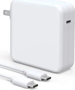 96W USB C Power Adapter, Compatible with MacBook Pro Charger 13 15 16 inch 2020 2019 2018 Works with USB C 96W 87W PD Power Charger, Included USB-C to USB-C Charge Cable - 6.6ft/2m