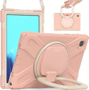 Case for Samsung Galaxy Tab A7 10.4 Inch 2020 Model SM-T500 SM-T505 SM-T507, Heavy Duty Shockproof Cover with Rotating Stand / Pencil Holder / Carrying Strap