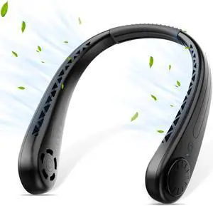 The Portable Neck Fan From Popular Earphone Design, The Leafless Neck Fan Perfect For Personal Fan,with Features,Like USB Mini Fan, Ultra-Quiet, Battery Powered Fan, Suitable For Outdoor Sports