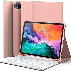 Keyboard Case for iPad Pro 11 inch 3rd Gen 2021 / iPad Pro 11 2020 & 2018 Leather Folio Smart Cover with Detachable Wireless Keyboard & Pencil Hoder for iPad 11" 1st  2nd 3rd Generation