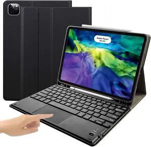 Bluetooth Keyboard Case for iPad Pro 11 inch 2021 & 2020 & 20180 - iPad Cover with Removable Wireless Keyboard & Built-in Touchpad & Pencil Holder