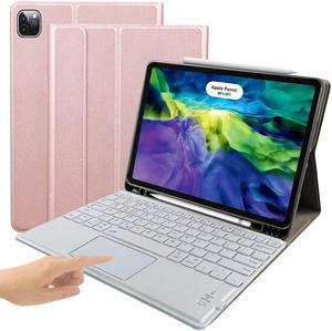 Bluetooth Keyboard Case for iPad Pro 11 inch 2021 & 2020 & 20180 - iPad Cover with Removable Wireless Keyboard & Built-in Touchpad & Pencil Holder