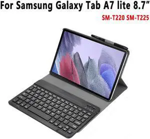 Wireless Keyboard Case for Samsung Galaxy Tab A7 Lite 8.7 inch 2021 Model SM-T220 SM-T225 Slim Lightweight Stand Cover with Magnetically Detachable Bluetooth Keyboard