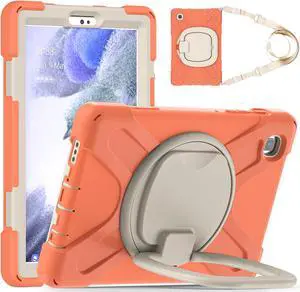 Case for Samsung galaxy Tab A7 Lite 8.7 inch 2021 Model SM-T220 SM-T225, Protective Rugged Cover with Pencil Holder, 360° Swivel Stand, Shoulder Strap for Kids Boys Girls