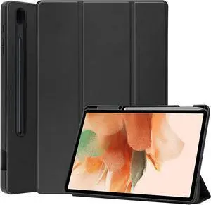 Trifold Stand Case for Samsung Galaxy Tab S7 FE / S7 Lite 12.4 Inch 2021 Model: SM-T730 SM-T736B with Auto Sleep/Wake and S Pen Holder