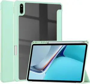 Case for Huawei MatePad 11 2021 10.95 inch, Smart Slim Trifold Stand Cover with Pencil Holder, Auto Sleep / Wake, Clear Transparent Back Shell for Huawei MatePad 11 2021