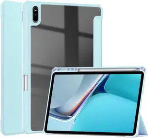 Case for Huawei MatePad 11 2021 10.95 inch, Smart Slim Trifold Stand Cover with Pencil Holder, Auto Sleep / Wake, Clear Transparent Back Shell for Huawei MatePad 11 2021
