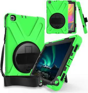 Galaxy Tab A 8.0 2019 Case with S Pen Version Model SM-P200 SM-P205 Heavy Duty Shockproof Protective Case Cover with 360 Rotating Kickstand / Hand Strap / Shoulder Strap